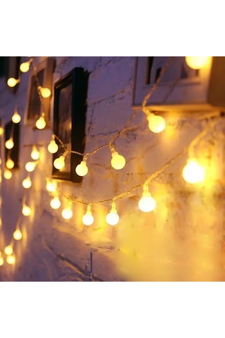 2 metre Pilli Led Işıklı Ampul Toplar Animasyonlu Dekoratif Aydınlatma