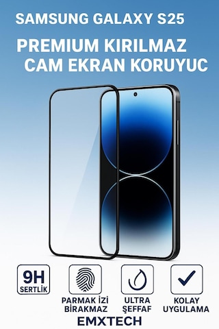 Samsung Uyumlu S25 Premıum Kırılmaz Cam Ekran Koruyucu