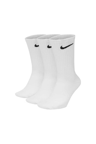 Nike Sx7676-100 Everyday Lightweight Crew Antrenman Çorapları 3 Çift Beyaz