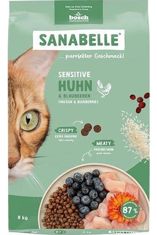 Sanabelle Sensitive Tavuklu Ve Yaban Mersinli Yetişkin Kuru Kedi Maması 8 Kg