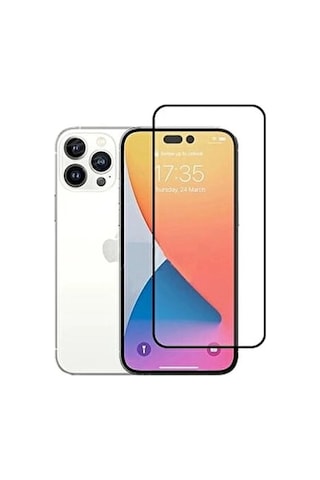 Hubrendy Tedarik Apple iPhone 14 Pro Max Uyumlu 9d Tam Kaplayan Parmak Izi Bırakmayan Ekran Koruyucu Film