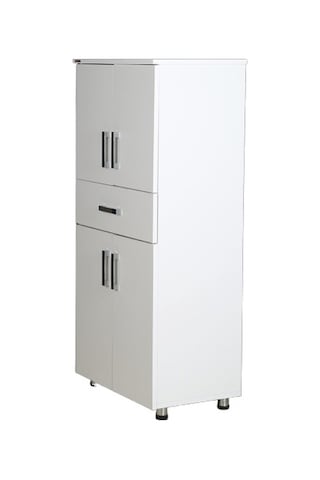 Çok Amaçlı Dolap Hard Parlak Beyaz Suntalem 4raf 1çekmece Kutu Sevk 130 El Yapım Beyaz