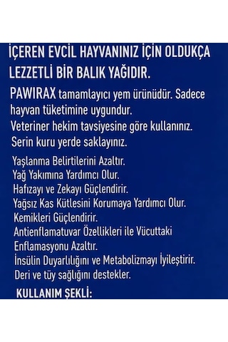 Tr Mamadolabi Pawirax Kedi Ve Köpek Balık Yağı Omega 3- Omega 6, 200 Ml