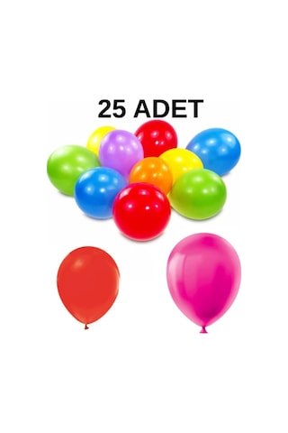 Renkli Balon 25 Li Karışık Renk Parti Doğum Günü Kutlama Özel Günler Çok Renkli