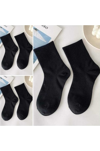 Vaccino Düz Siyah Kolej Çorap Cotton 6 Çift Diğer