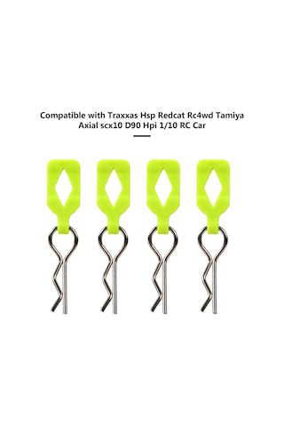 Kosona 1/10 Rc Araba Modeli İçin 4 Adet Sarı Gövde Klips Pimi - Token Şekilli Tutma Yeri