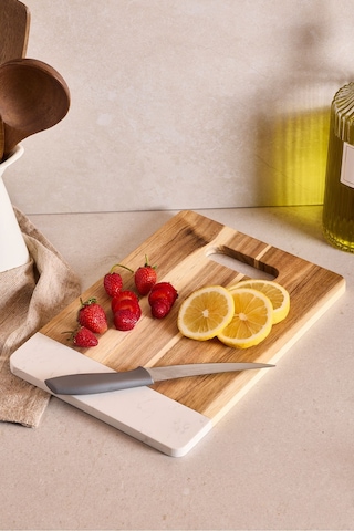 Geate Mermer Akasya Kesme Tahtası 32x22 Cm Kahverengı Diğer