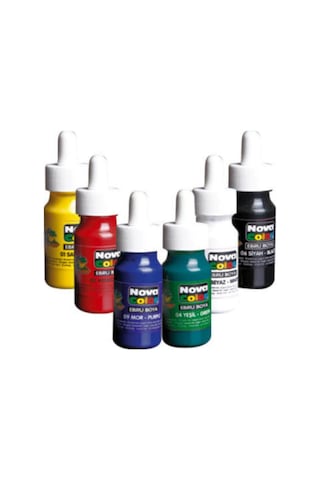 Ebru Boyası 6 Renk x 30 ML Damlalıklı Şişe