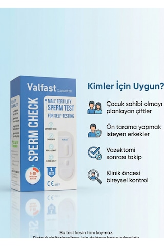 Erkek Fertilite Kiti - Evde Hızlı Hücre Yoğunluğu Kontrol Ve Ön Tarama Testi - 1 Adet