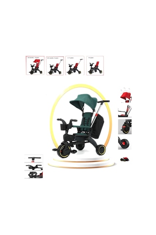 Maxi Taxi Trike Plus F3 Ebeveyn Kontrollü Katlanır Bisiklet Yeşil