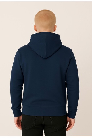Axxel Erkek Lacivert Kapüşonlu Sweatshirt-w1108 Lacivert 3 İplik Şardonlu