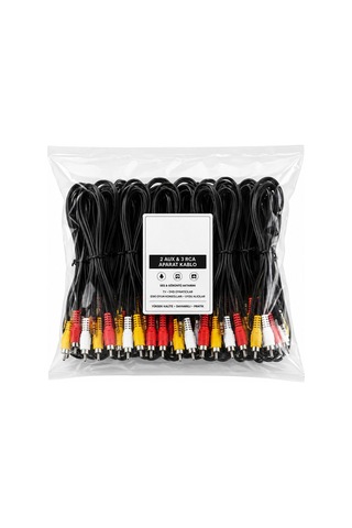 Krt-1134 Aparat Kablo - 2 Aux Ve 3 Rca Bağlantılı- 15'li Paket Diğer