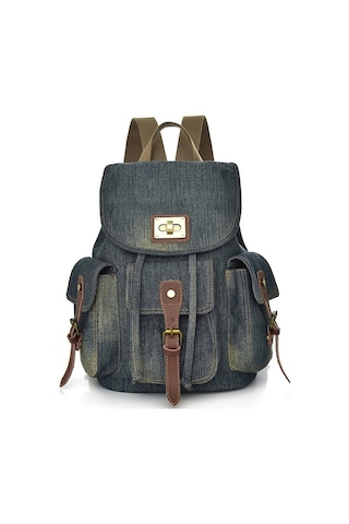 D9006 Çok Amaçlı Kot Sırt Çantası 001 40g Geo Black