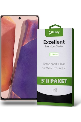 Samsung Galaxy Note 20 ile Uyumlu Temperli Ekran Koruyucu Kırılmaz Cam Ekonomik 5'li Paket