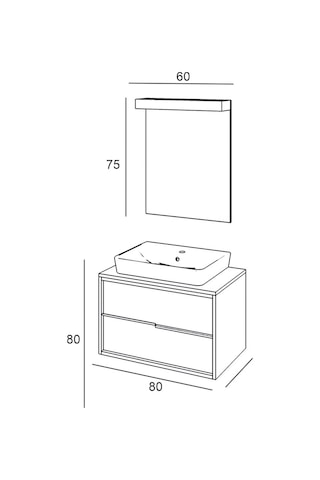 Denko Matia 80 Cm Mdf Banyo Dolabı Takımı (524943703) Çok Renkli