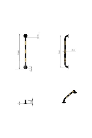 Oto Park Araç Stoperi, Otopark Demiri Sarı 200X13Cm 60Mm (534231476)