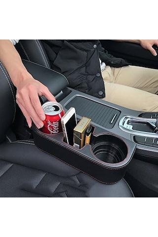 Bozuk Para Yan Cep Konsol Yan Cep Deri Kapak Araba Bardak Tutucu Otomatik Ön Koltuk Düzenleyici Cep Telefonu Tutucu S Genel