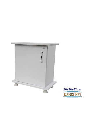 Kanki Pet 50 CM Mdf Akvaryum Beyaz Sehpa 50 x 50 x 67h CM