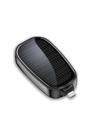 Mey İthalat Mini Güneş Enerjili Powerbank Cep Tipi Acil Şarj Cihazı Siyah