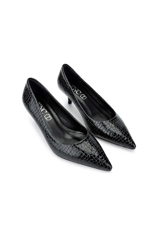 Tamer Tanca Kadın Hakiki Deri Siyah Stiletto Ayakkabı 886 01 Bn Ayk Sk24-25 Syh Fsly Bsk Siyah