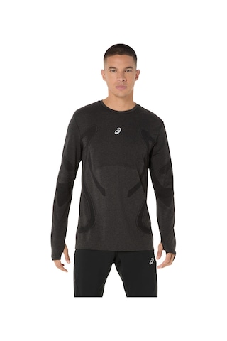 Asics Road Seamless Ls Top Erkek Siyah Beyaz Tshirt 2011d356-001 Siyah - Beyaz