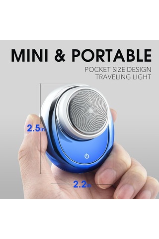 Kompakt Erkek Elektrikli Tıraş Makinesi - Seyahat İçin Mini Taşınabilir Tıraş Makinesi, Su Geçirmez Ipx7, Usb-c Hızlı Şarj, Aşırı Şarj Koruması, 7100 Rpm Güçlü Cep Boy Tıraş Makinesi Mavi