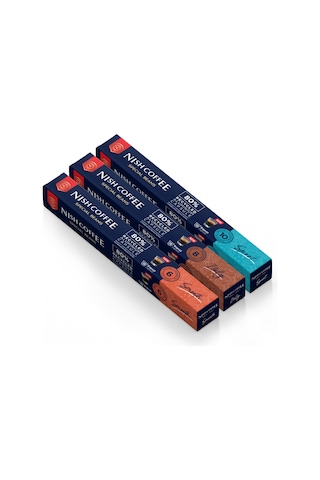 Nish Coffee Nespresso Uyumlu Kapsül Kahve 3'lü Set Smooth,ıtaly,sport -30 Adet Kapsül Kahve
