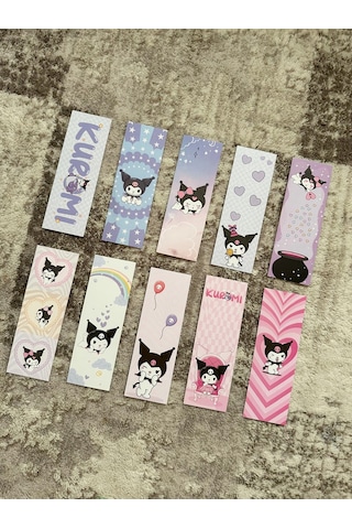 Sanrio Kuromi Anime Tasarım 10 Adet Kitap Ayraç Seti Pytkayrac131