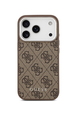 Apple Uyumlu iPhone 17 Pro Max Kılıf Guess Lisanslı M-safe Özellikli 4g Klasik Yazı Logolu Kapak Kahvereng Kahverengi