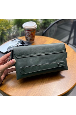 Mft Leather Hakiki Deri Unisex Fermuarlı Cüzdan Lotus 1616 Flother Turuncu