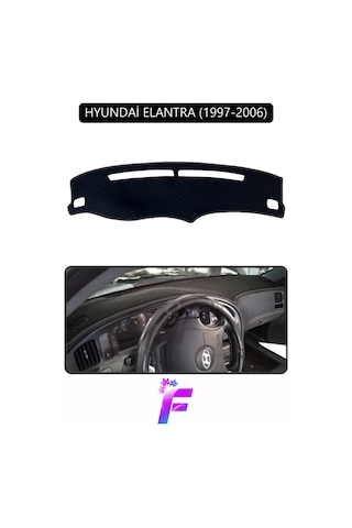 Hyundai Elantra 1997-2006 Uyumlu Torpido Örtüsü Yansıma Önleyici Hızlı Montaj Koruma G12 Siyah