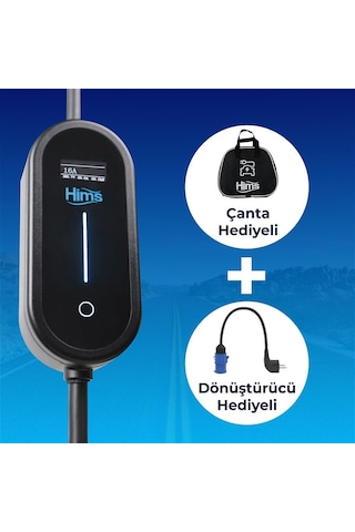 Hims 7kw Akıllı Taşınabilir Araç Şarj İstasyonu, Lcd Bilgilendirme Ekranlı, 5 Metre Kablo, Wi-fi Uygulama Kontro Genel