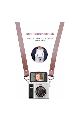 Mini Dijital Kamera 2k Flip Ekranlı Selfie Video Vlog Kamerası Cmr46 Siyah