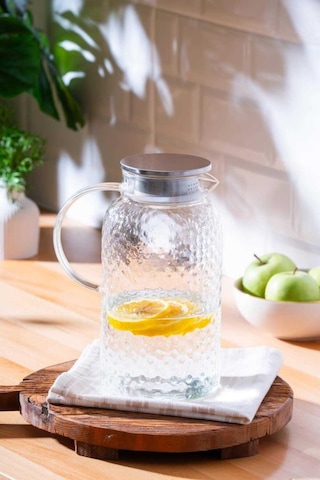 Kapris Balıksırtı Desenli Cam Sürahi 2000 Ml Sa6866