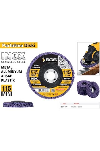 Sgs İnox-çelik-alüminyum-ahşap Parlatma Diski Mor - 115 Mm. - 1 Adet