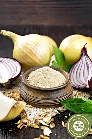 Yörem Afyon Yörelerine Özgü Keskin Kokulu Taş Değirmende Öğütülmüş, Toz Soğan & Sarımsak Avantajlı Set 250gr.