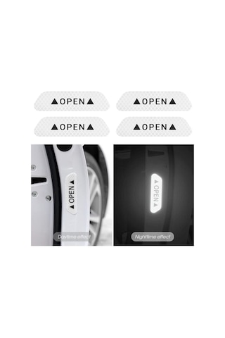 Araç Kapı İçi Reflektör Çıkartmalar Gece Reflektörlü Uyarı Çıkartmalar Petekli Fosfor Sarı Reflektör