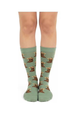 Gost Liria Cowboy Socks Desenli Unisex Soket Çorap Yeşil