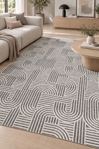 Ilmek Sade Gri Beyaz Mutfak Koridor Yolluk Halı Kaydırmaz Robot Süpürge Uyumlu İnce Kolay Temizlenebilir Polyester