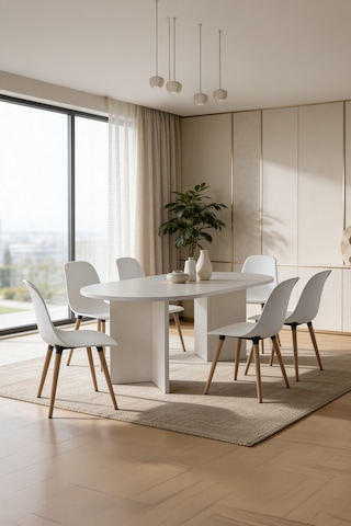 Harmony Nara Sadece Masa Oval Masa 180x75x90 Cm Aytaşı - Modern Tasarım Beyaz