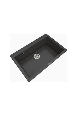 Polex Cristalüx Granit Evye P-X76 Antrasit Tezgah Altı Ve Tezgah Üstü Mutfak Evyesi 75x50 CM