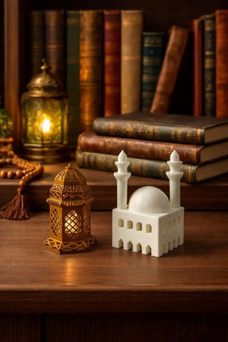 Dekoratif Cami Ve Ramazan Feneri Pilli Mum İle Kullanım Masaüstü Dekor Ramazan Ayı Dekorları Hediye