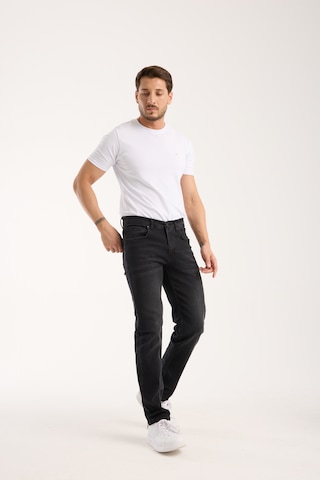 Erkek Pantolon Siyah Regular Fit Fermuarlı Jeans Antrasit