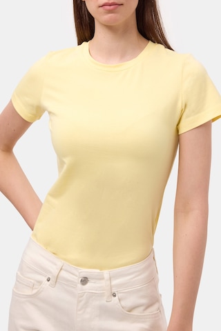 Itsbasic Kadın Light Sarı S6-108 Bisiklet Yaka %100 Organik Pamuk Esnek Kumaş T-shirt