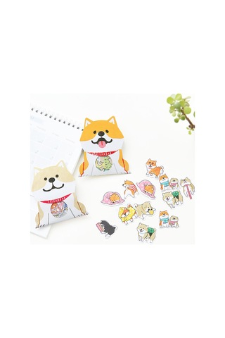 90 Küçük Çıkartma Dıy El Sanatları Shiba Inu Çok Renkli