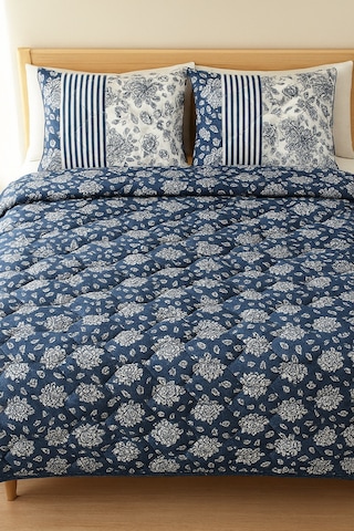 Cayprus Çift Kişilik Kapitone Dolgulu Pike 4 Mevsim Petek Dsn Yastık Kılıfı Dahil 200x230cm Lacivert