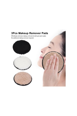 Teltree 3 Adet Yeniden Kullanılabilir Mikrofiber Makyaj Temizleme Pedi - Yüz Bakımı İçin Yıkanabilir Pamuklu Pedler
