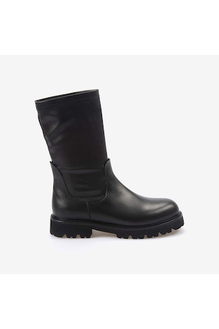 Kemal Tanca Hakiki Deri Kadın Bot 7003 Siyah