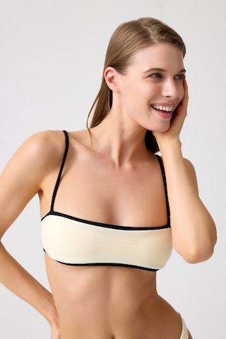 Los Ojos Melodi Krem-siyah Dokulu Bikini Üstü Bandeau Top Krem-siyah
