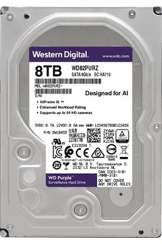 WD Purple 3.5 8 TB 256 MB 7200Rpm WD82Purz